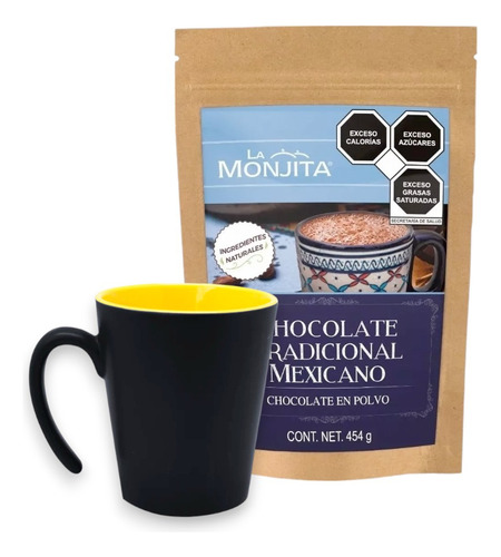 Chocolate Tradicional Mexicano La Monjita Y Una Taza (454 G)