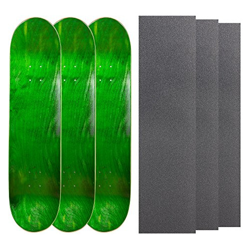 Cal 7 Blank Maple Skateboard Decks Con Grip Tape (green, 8 P