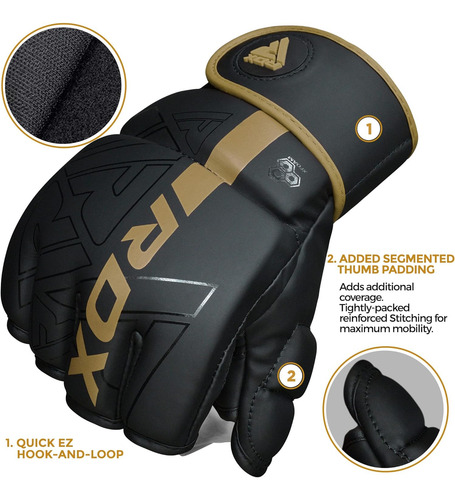Guantes Rdx Mma Grappling Sparring, Precurvados Mixtos Marti