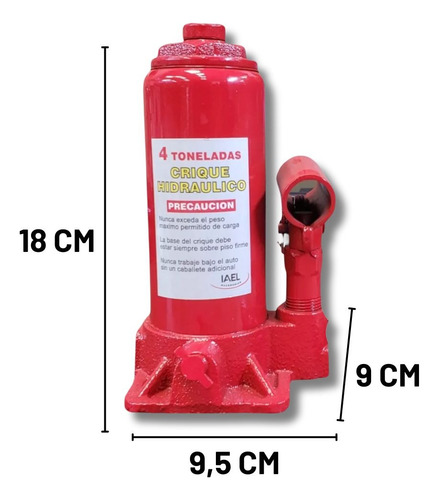Criquet Hidraulico Gato Botella Auto 4 Toneladas Reforzado