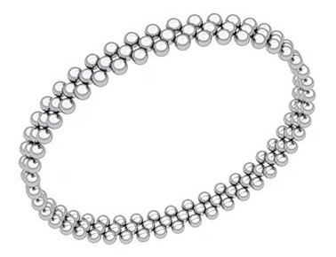 Imagen 3 de 10 de Pulsera Resorte Bolitas De Plata .925 Agálea Joyería