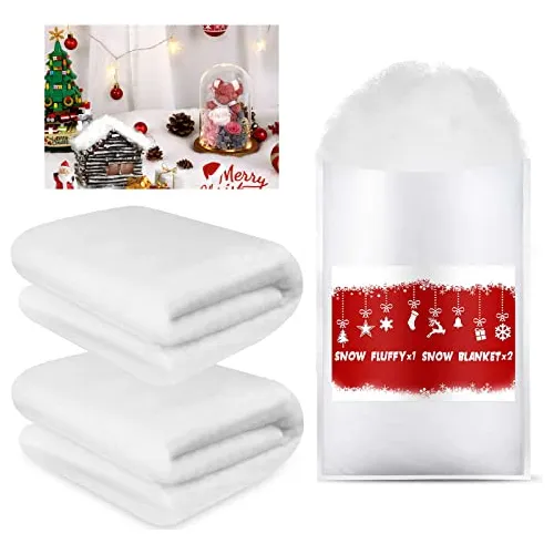 Nieve Artificial Navidad Decoración Mantel Aldea 3x8 Pies