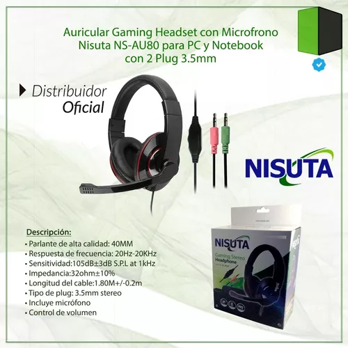 Auriculares Gamer Nisuta Ns-au80 Para Pc Con Microfono