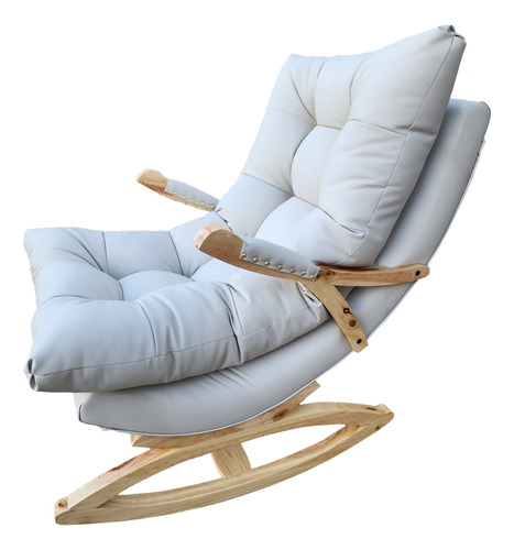 Silla Mecedora Coquette Con Apoya Brazo Blanco Ecocuero