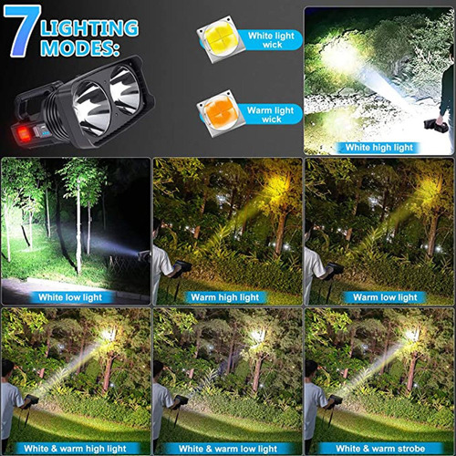Linterna De Mano Spotlight De 10000 Lúmenes, Foco Led