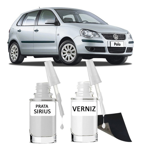 Tinta Tira Risco Automotivo Volkswagen Polo Cor Prata Sirius