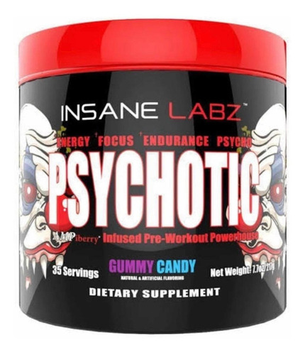 Imagen 1 de 1 de Suplemento en polvo Insane Labz Psychotic psychotic blend sabor caramelo gomoso en pote de 216g