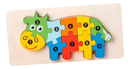 Rompecabezas De Madera Para Niños Pequeños Colores Vaca