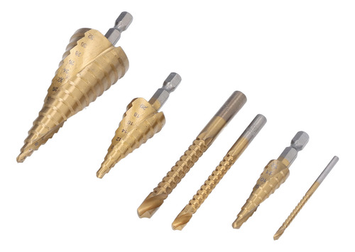 Step Drill Bits, 6 Unidades/conjunto, Broca Ranhurada Em Esp