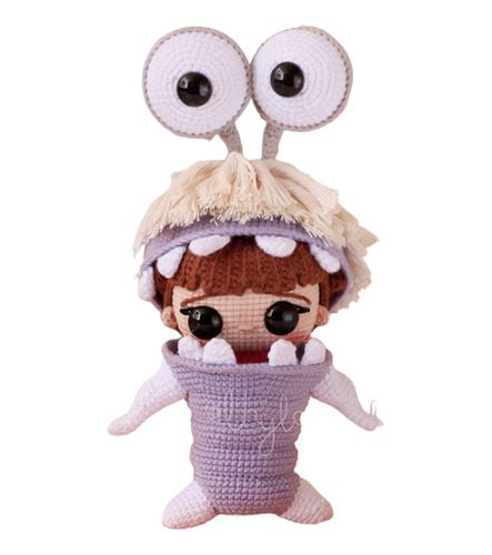 Boo Monsters Inc Tejida A Mano Amigurumi A Crochet Con Traje