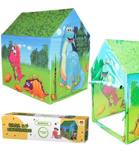 Barraca Infantil Casa Dinossauro Dm Toys Verde 3+ Dmt5885