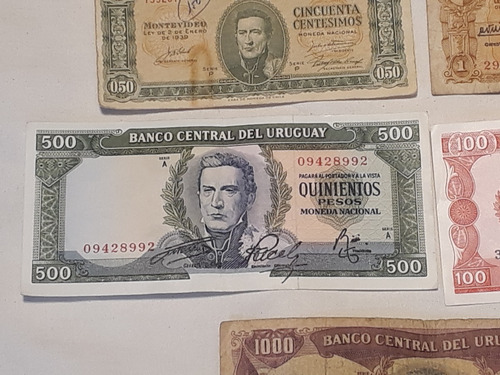 Billetes Antiguos Uruguay Pesos Moneda Nacional Son 5