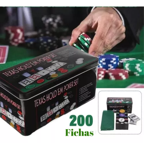 Jogo De Poker Texas Holdem Poker Set Na Lata 200 Peças - WebContinental