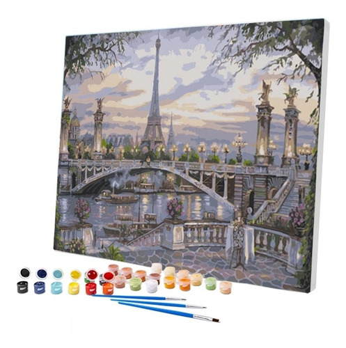 Imagem 2 de 6 de Pintura Numerada Paris - Ponte Alexandre Iii_p2