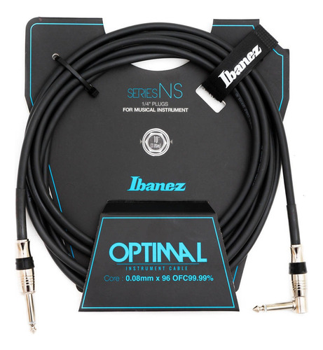 Cable Plug Ibanez Ns10l Bk Instrumento Guitarra O Audio 3 Mt