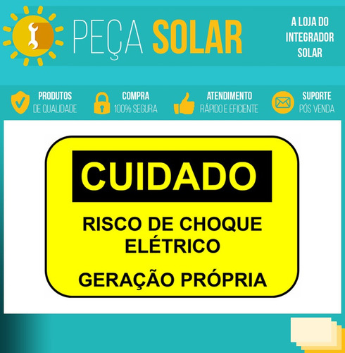 4x Placa De Advertência (geração Própria - Energia Solar)