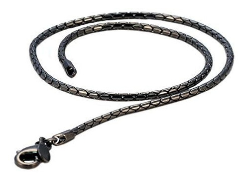 Serpiente Collar De Cadena Negra (f100 Negro) Joyas Tribales