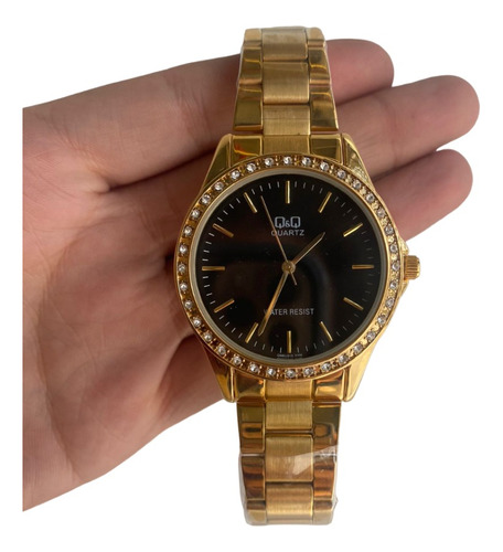 Reloj Para Mujer Marca Qyq Pulso Dorado Original