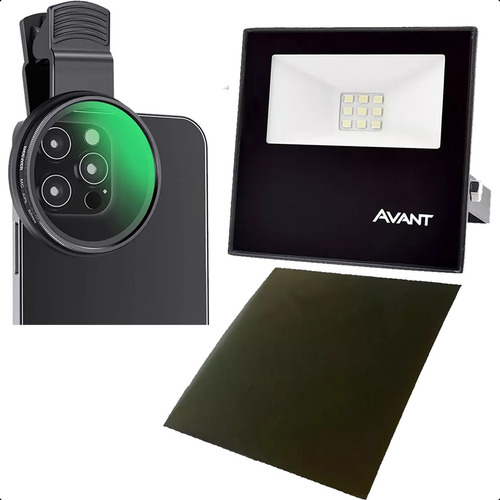Refletor 10w Com Pelicula E Lente Filtro Cpl 52mm Para Foto De Tattoo cor preto LUJELE CONFECÇÕES Polarizadora Tatuador