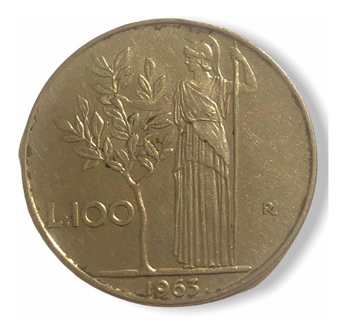 Moneda Antigua De Italia De 100 Liras Año 1963