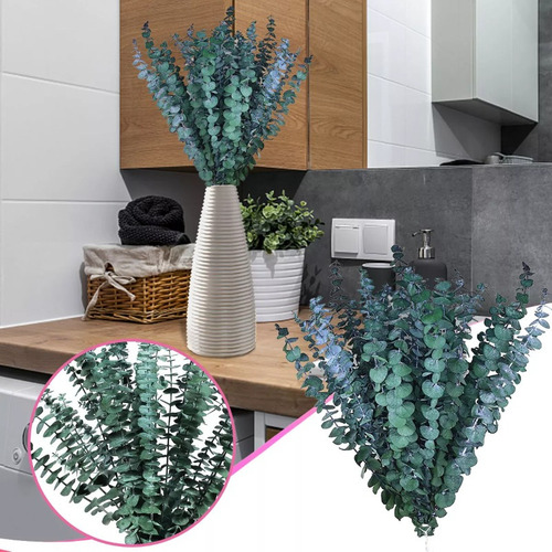 15 Folhas Secas Eucalipto Arranjo Flores Pequeñas