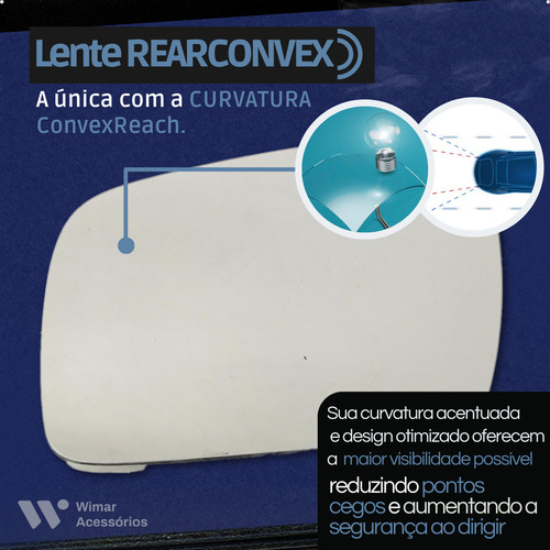 Lente Espelho Retrovisor Kia Soul 2009/14 C/base Convexa