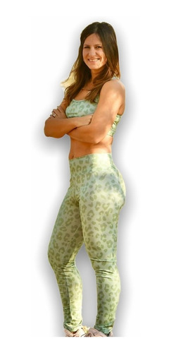 Imagen 1 de 4 de Calza Deportiva Lycra Estampada Print Military Mama Bchic