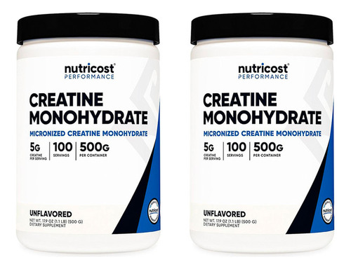 2 Monohidrato De Creatina 100 Porciones - Nutricost 500g