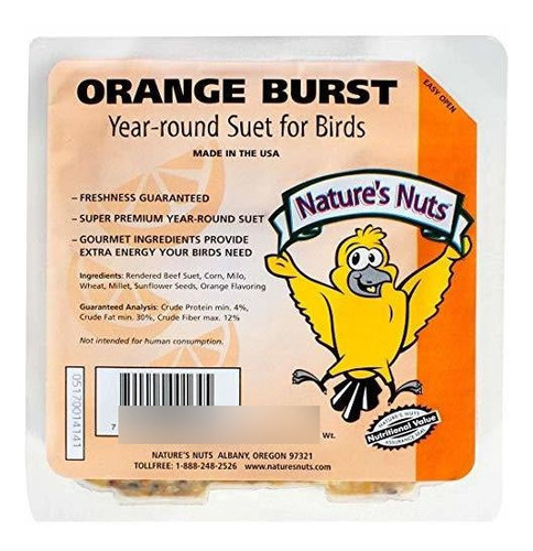 Pastillas De Suet Naranja De Natures Nuts - 12 Unidades.