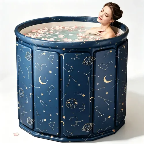Banheira Dobrável 254l Spa Adulto Ofurô Ou Gelo Portátil Azul  Estrela Do Céu