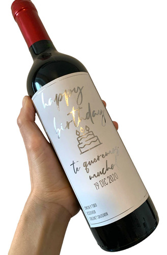 Etiqueta De Vino Personalizada Letras Doradas 55 Piezas (Reacondicionado)