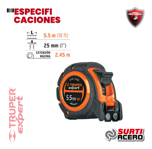Flexómetro Industrial Contra Impactos 5.