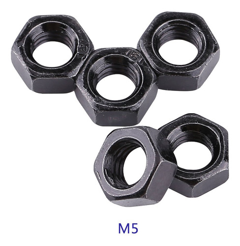 Juego De Tuercas Hexagonales Métricas De Acero Al Carbono M5