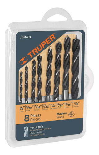 Juego Brocas Madera 8 Pz Truper 11338