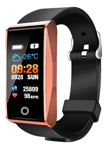 Reloj Smartwatch Lenovo Lemei Rhb01 Caja Blanco Correa Negro Bisel Gold