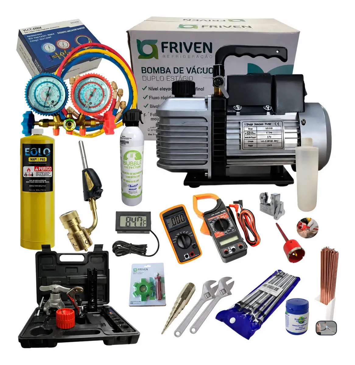 Kit Ferramentas P/ Refrigeração Ar-condicionado Split Cor Prateado