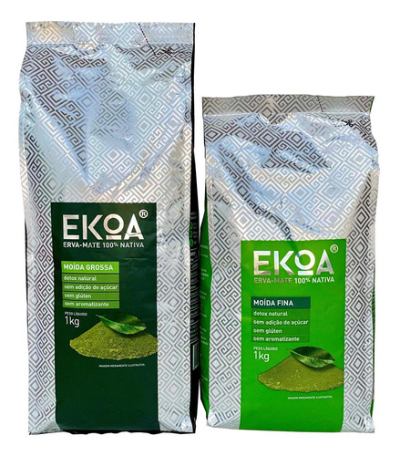 Kit 6 Pacotes De Erva-mate Ekoa (3 Kg Fina E 3 Kg Grossa)