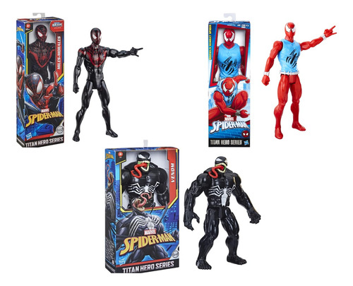 Titan Hero 3 Pack Venom Miles Morales Scarlet Spider-man 
