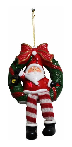 Guirlanda De Cerâmica Papai Noel Que Acende Enfeite De Natal