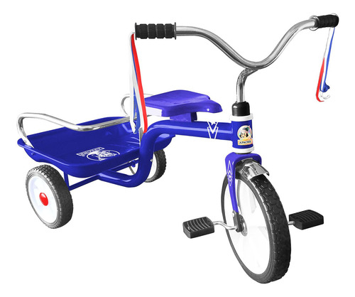 Triciclo R12 Azul Caja Con Barandal Apache Y Casco 302