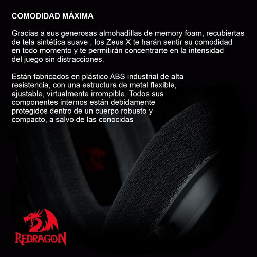 Imagen 6 de 8 de Diadema Gamer 7.1 Redragon H510-rgb Zeus X Con Micrófono