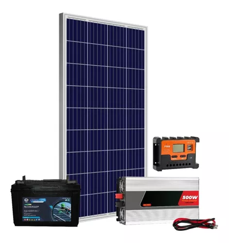 Kit Solar Completo 500w Inverter Panel 160w Bateria 65a Si6