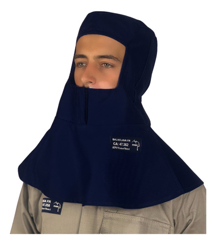 Kit 3 Balaclava Capuz Antichamas Nr10 Risco 2 Eletricista Cor Azul-marinho
