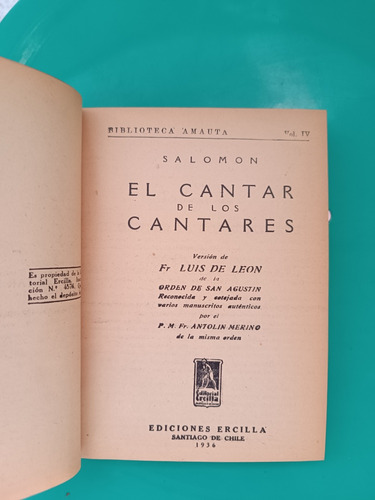 Cantar De Los Cantares (Usado)
