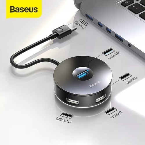 Hub Usb Baseus Power Round Box 4 En 1, 5gbps, Cahub-f01