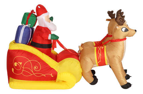 Decoración De Trineo De Papá Noel, Inflable, De Poliéster, L