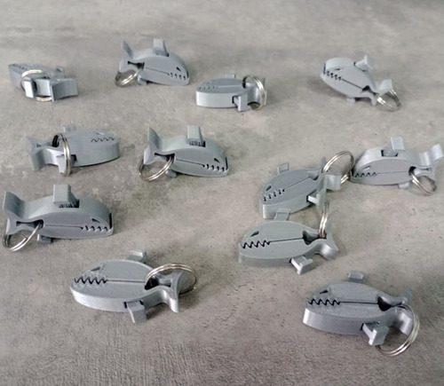 Juguete Piraña X12 Uds | Tiburón Llavero Souvenir Infantil Gris