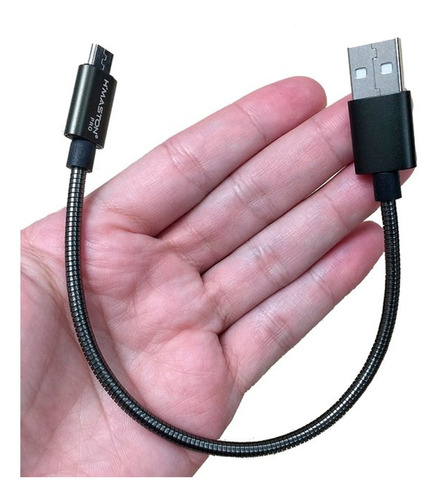 Cabo Micro Usb V8 Curto Pequeno 20 Cm Turbo 3a Reforçado