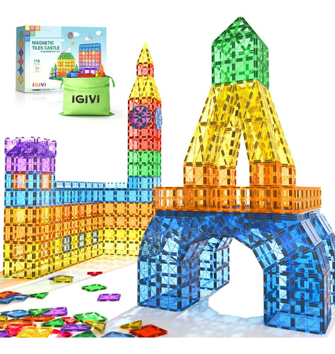 Azulejos Magneticos Juego De Construccion 118pzs Multicolor
