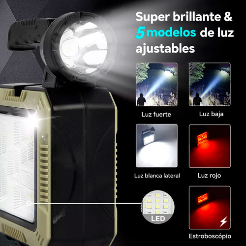 Linternas Tacticas Linterna Solar Recargable+kit Herramienta